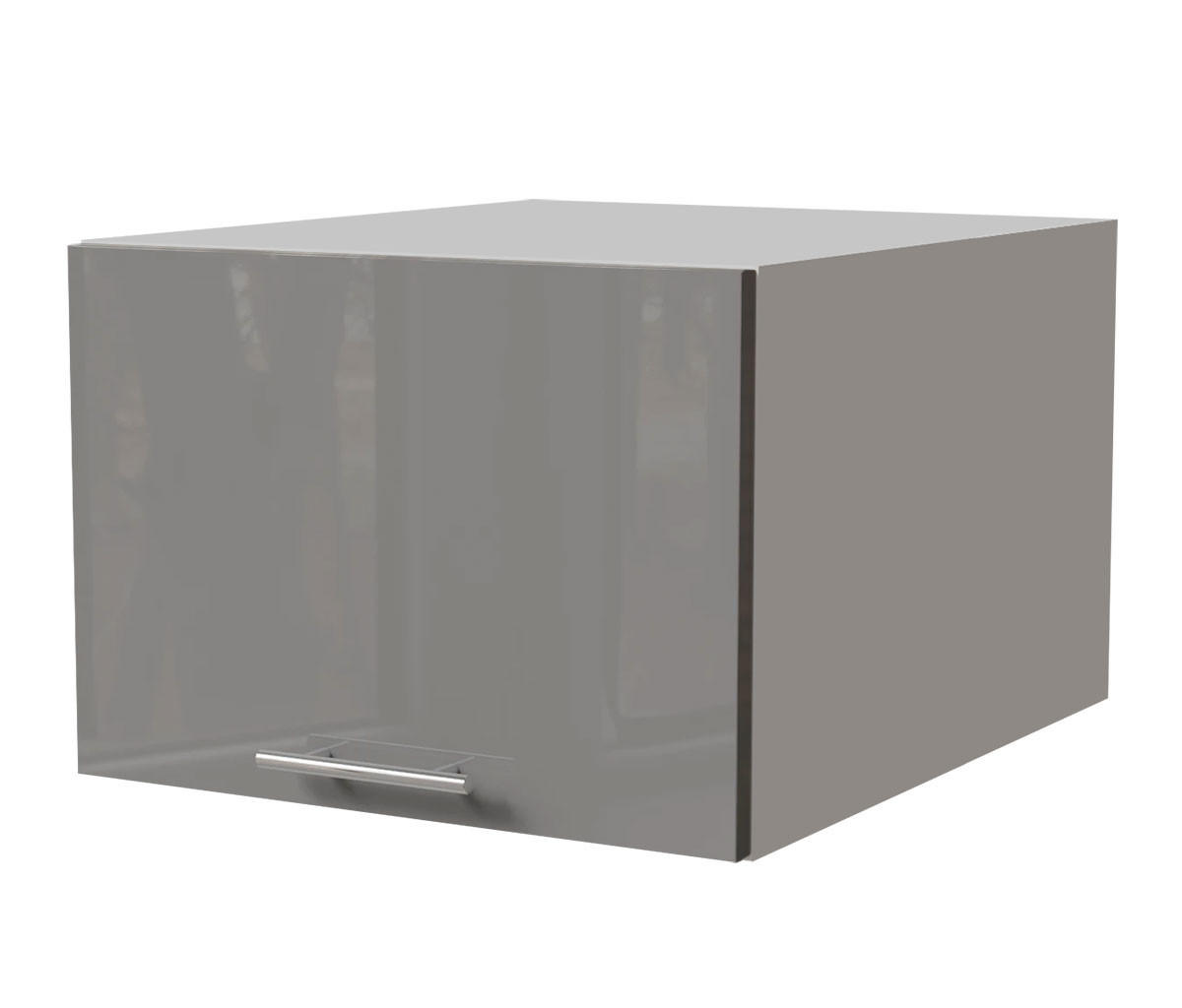 AUFSATZSCHRANK Essen W6B/50 Grau Hochglanz / Weiß Matt 50 / 59 / 36cm - Weiß/Grau, Holz/Holzwerkstoff (50/36/59cm) - Feldmann-Wohnen