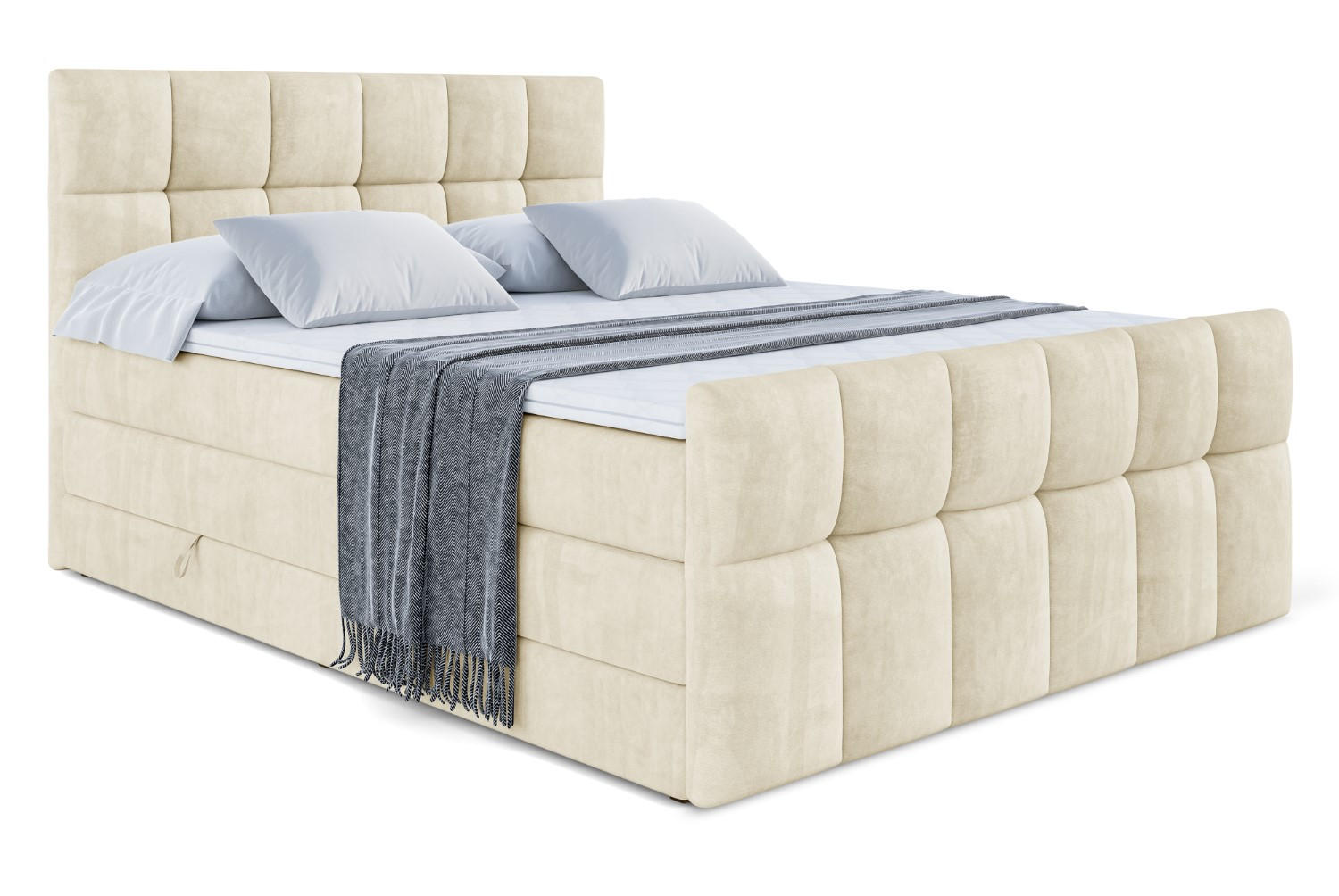 BOXSPRINGBETT RICAR-Z KING - 160 x 200 - H3/H4 - Beige - Beige, Holzwerkstoff (160/200cm) - ALTDECOR