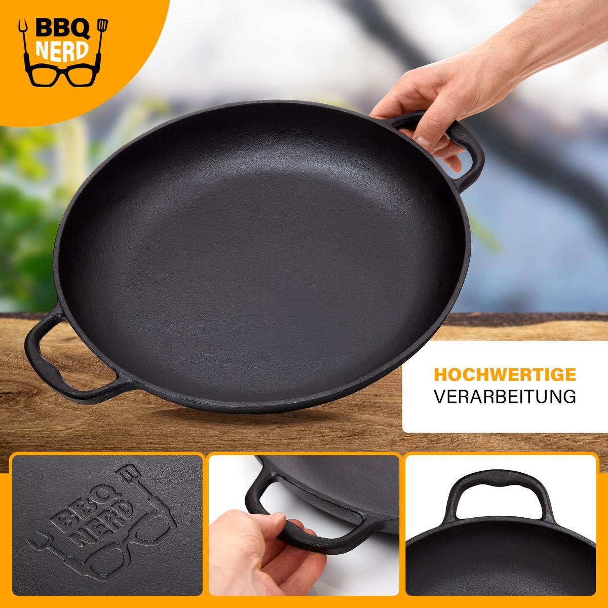 PAELLAPFANNE Gusseisen Ø36cm 6 Personen  - Schwarz, Metall (38/7/38cm) - BBQ Nerd
