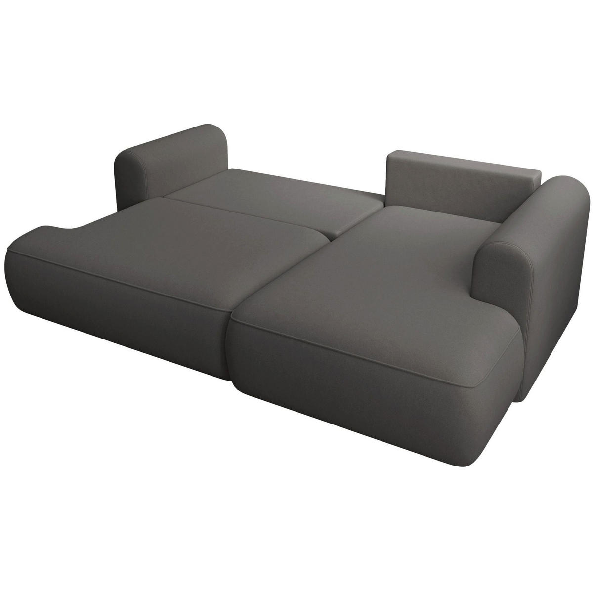 ROHOVÁ rozkladacia pohovka Ovo Mini tmavosivá, zamatový poťah Easy-Clean - čierna/tmavosivá, textil/plast (156/238cm) - Selsey