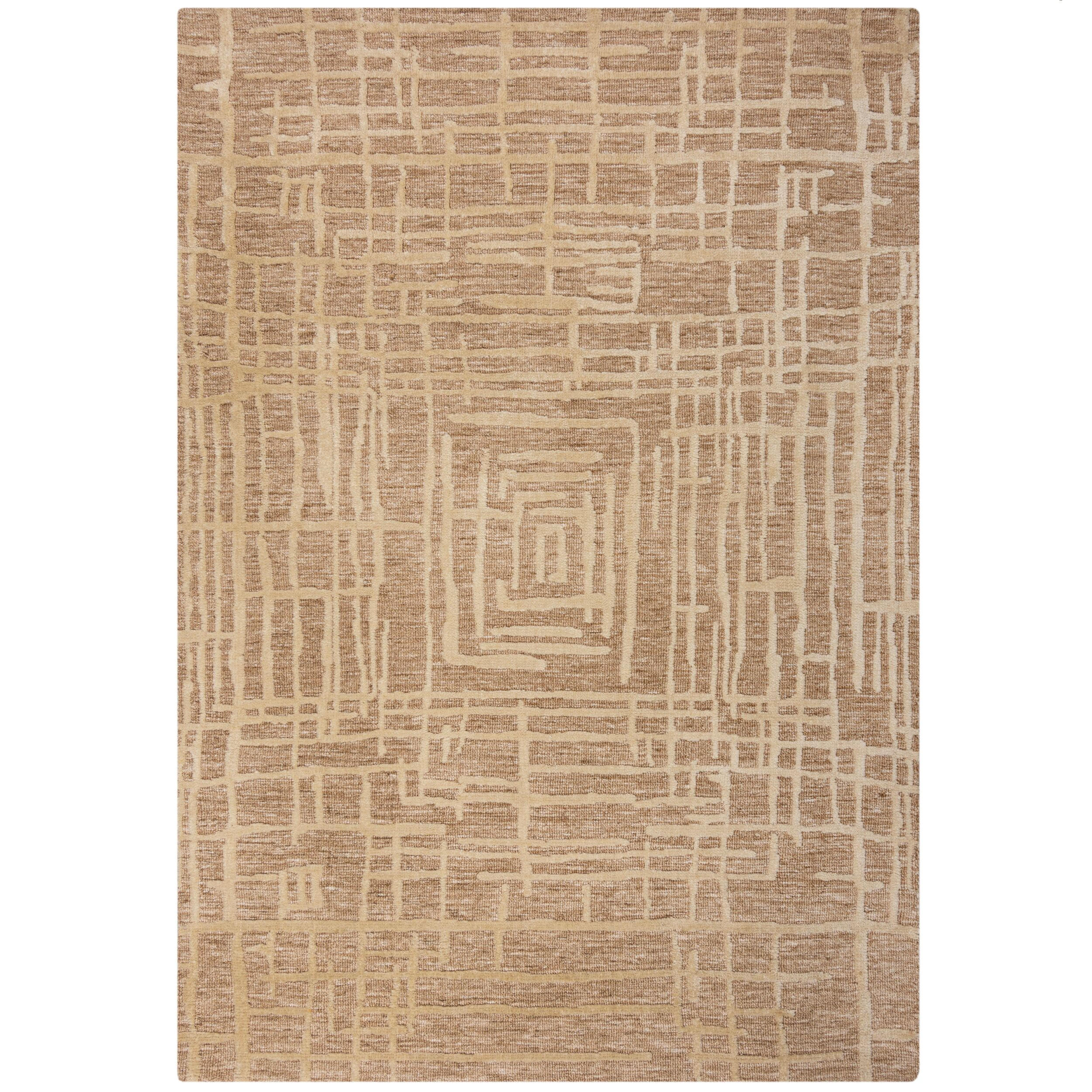 TEPPICH Kurzflor Labyrinth Muster, Geometrisch, Wohnzimmer Senfgelb Rechteckig 200x300 - Goldfarben, Textil (300/200cm) - KADIMA DESIGN