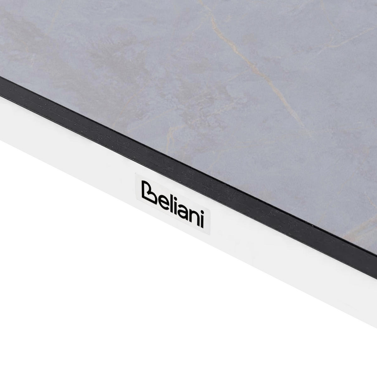 KONFERENZTISCH 90/180 cm Travertinoptik Tolentino - Beige, Kunststoff (180/90/75cm) - Beliani