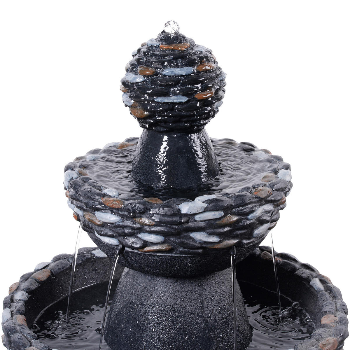 GARTENBRUNNEN Sockel dunkelgrau - Grau, Kunststoff (52/52/93cm) - Teamson Home