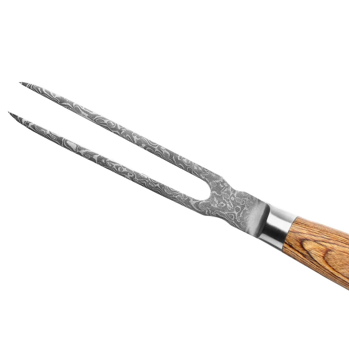 TRANCHIERGABEL 18 cm - Braun, Holz/Metall - Wakoli