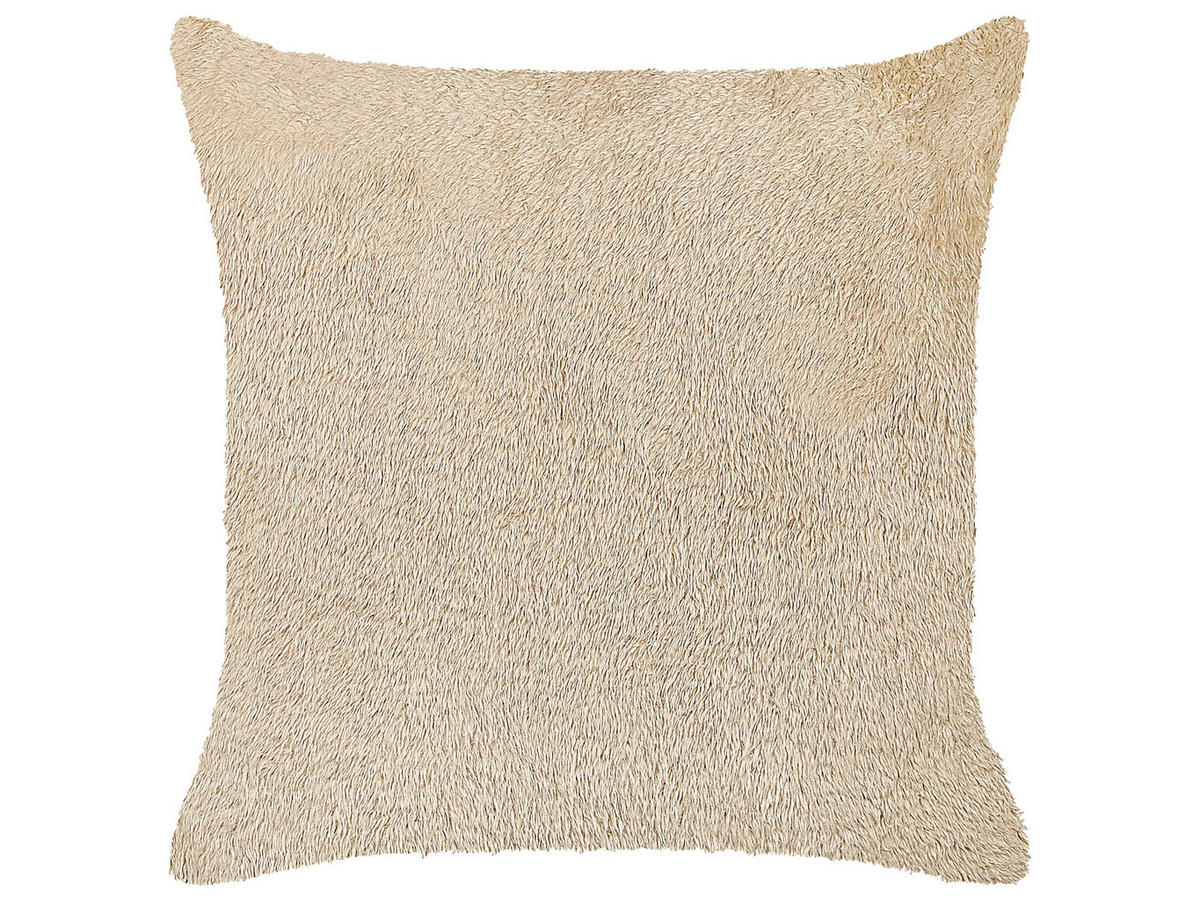 DEKOKISSEN Beige 45/45 cm Pilea - Beige, Textil (45/45cm) - Beliani