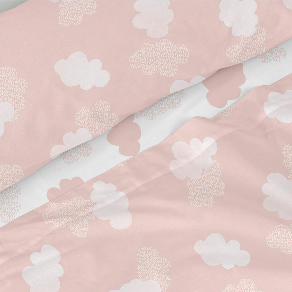 OBERLAKEN set 2 teiliges Clouds Rosa 180x270 cm (Komfortgrösse) - Pink, Textil (180/270cm) - Happy Friday