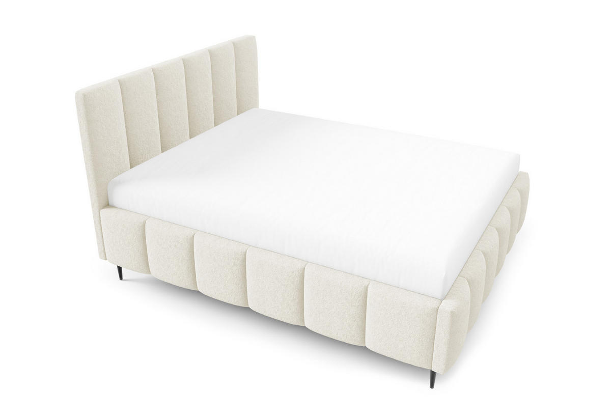 POLSTERBETT mit Bettkasten 140x200 cm in Creme - Creme, Metall (140/200cm) - Home Collective