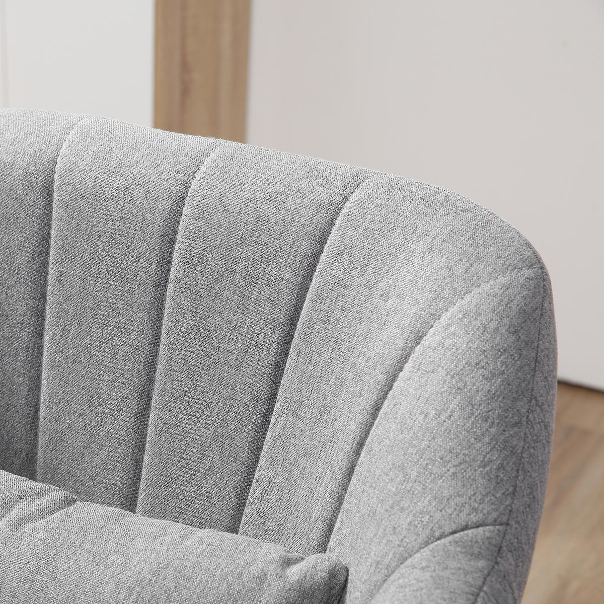 DREHSTUHL Polyester mit Höhenverstellung, 360° Drehfunktion 60/60/79-91 cm Grau - Grau, Textil (60/91/60cm) - Redom