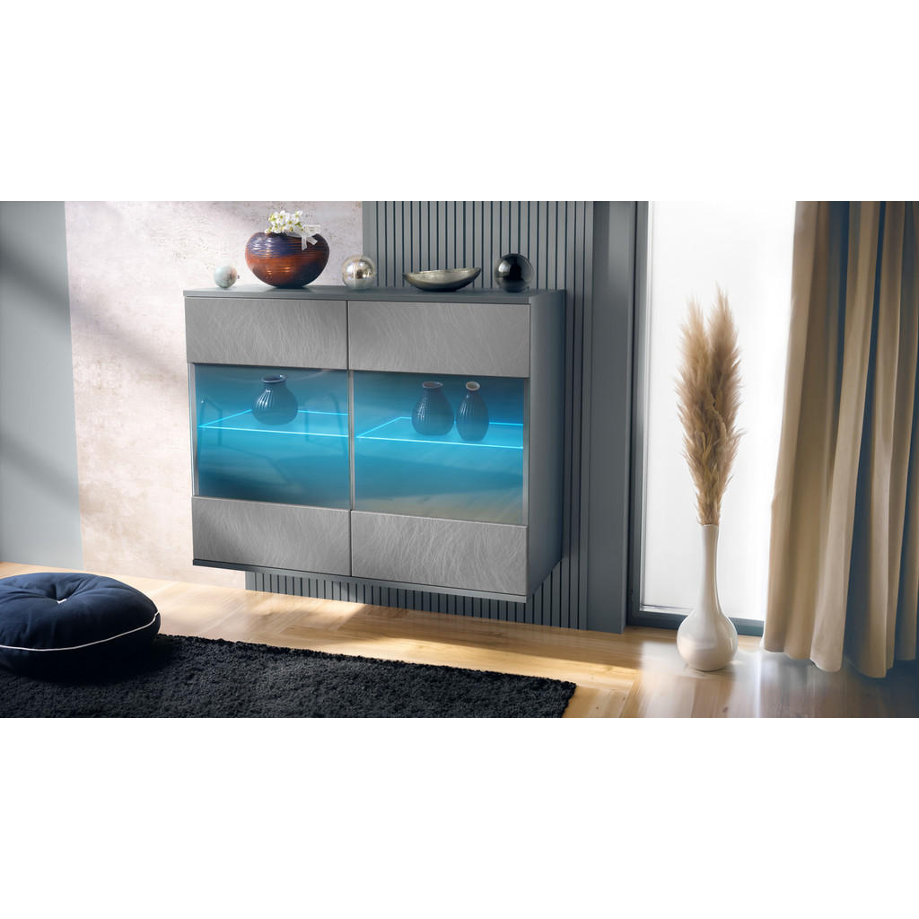 Thumbnail - Vladon Kommode, Silber, Holzwerkstoff, 92.5x73.5x35 cm, Wohnzimmer, Kommoden & Sideboards, Kommoden