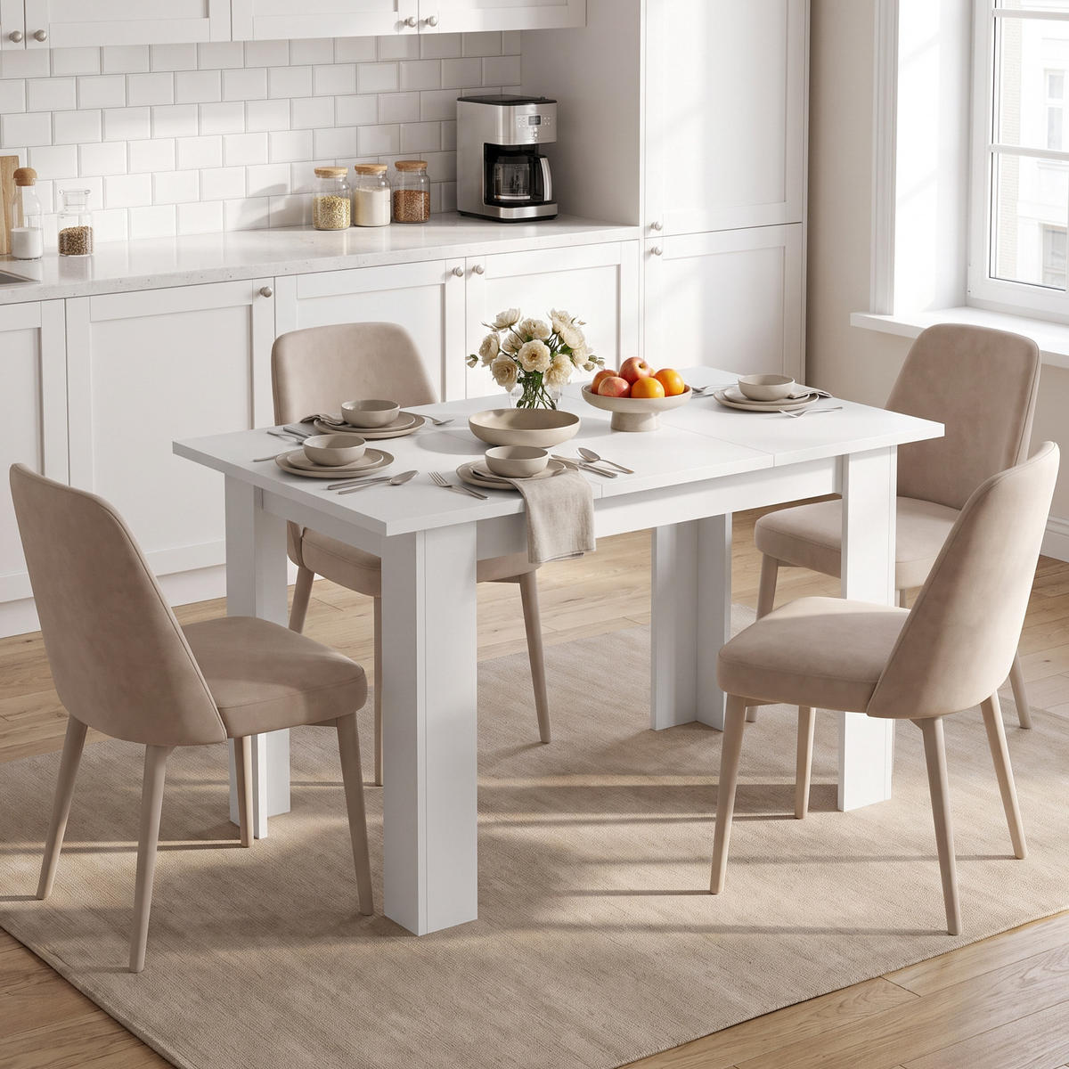 ESSTISCH Weiß 120.0/60.0/75.5 - Weiß, Holzwerkstoff (120/60/75.5cm)