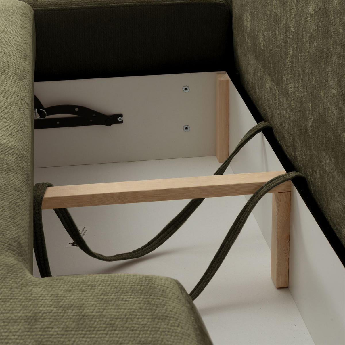 ECKSOFA GOYA mit Schlaffunktion und Bettkasten, Rechte, Perfect Harmony 39 - Waldgrün, Textil (302/184cm) - Lookway