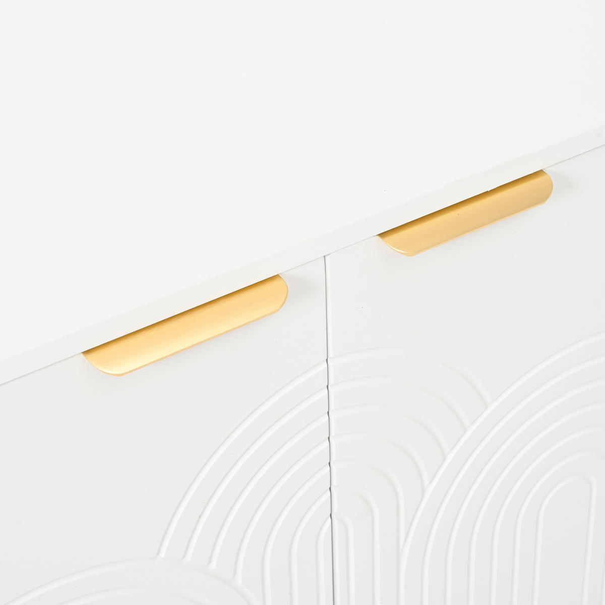 SIDEBOARD Modern mit Strukturfront, 160/40*80cm - Weiß, Holzwerkstoff (160/80/40cm) - Urban Meuble