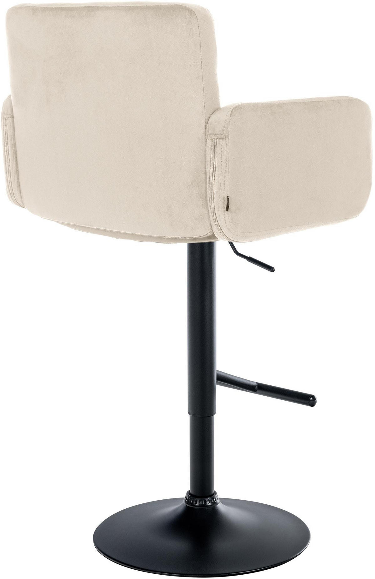 BARHOCKER Samt Creme - Creme/Schwarz, Textil/Metall (60/93/56cm) - CLP