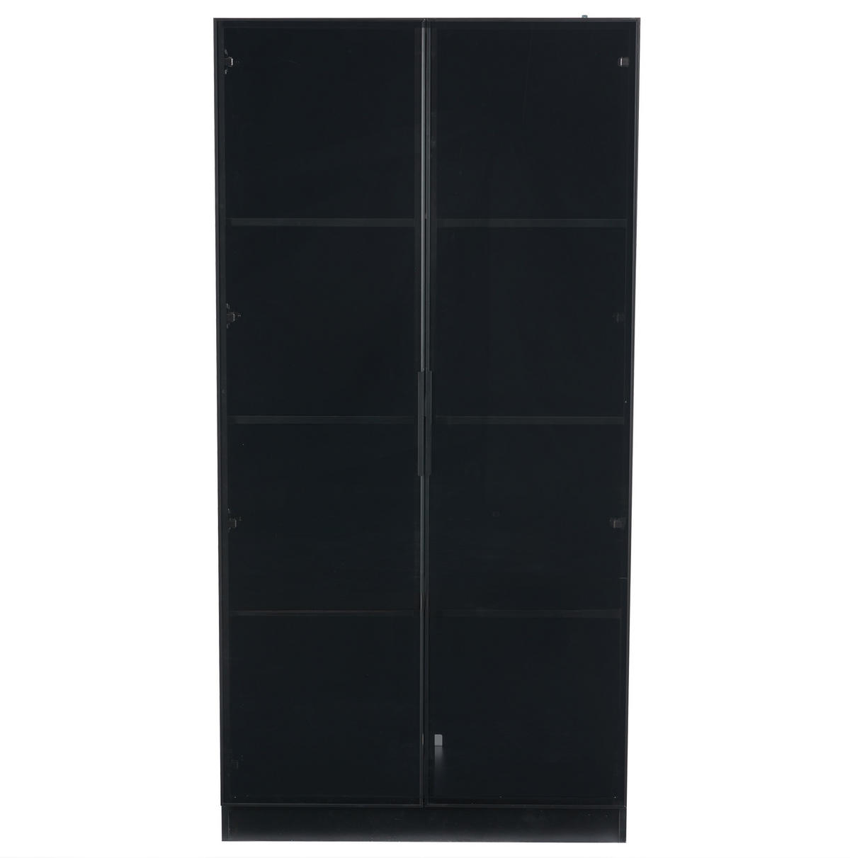 VITRINE aus Spanplatte 80x40x160 cm Schwarz mit APP-LED-Beleuchtung und verstellbaren Einlegeböden - Schwarz, Holzwerkstoff (40/160/80cm) - Modfu