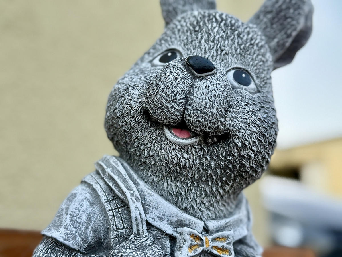 STEINFIGUR Hase Hasenmädchen Rosi frostfest Steinguss - Grau, Stein (19/46/20cm) - stoneandstyle