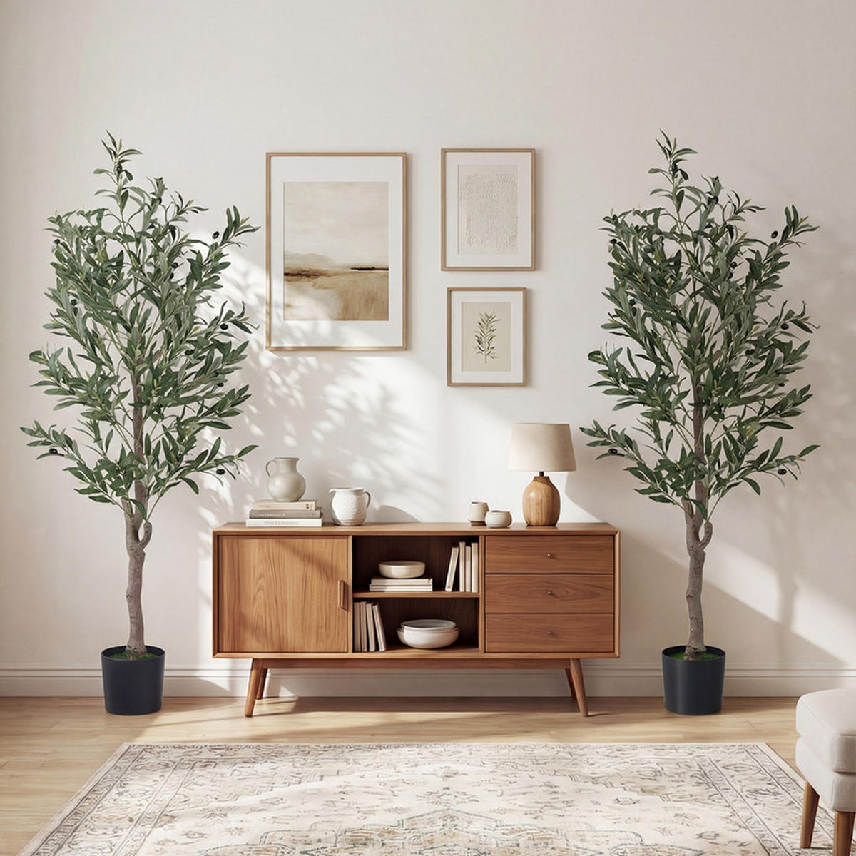 KUNSTOLIVENBAUM im Topf grün(2er-Set) - Grün, Kunststoff (150cm) - COSTWAY