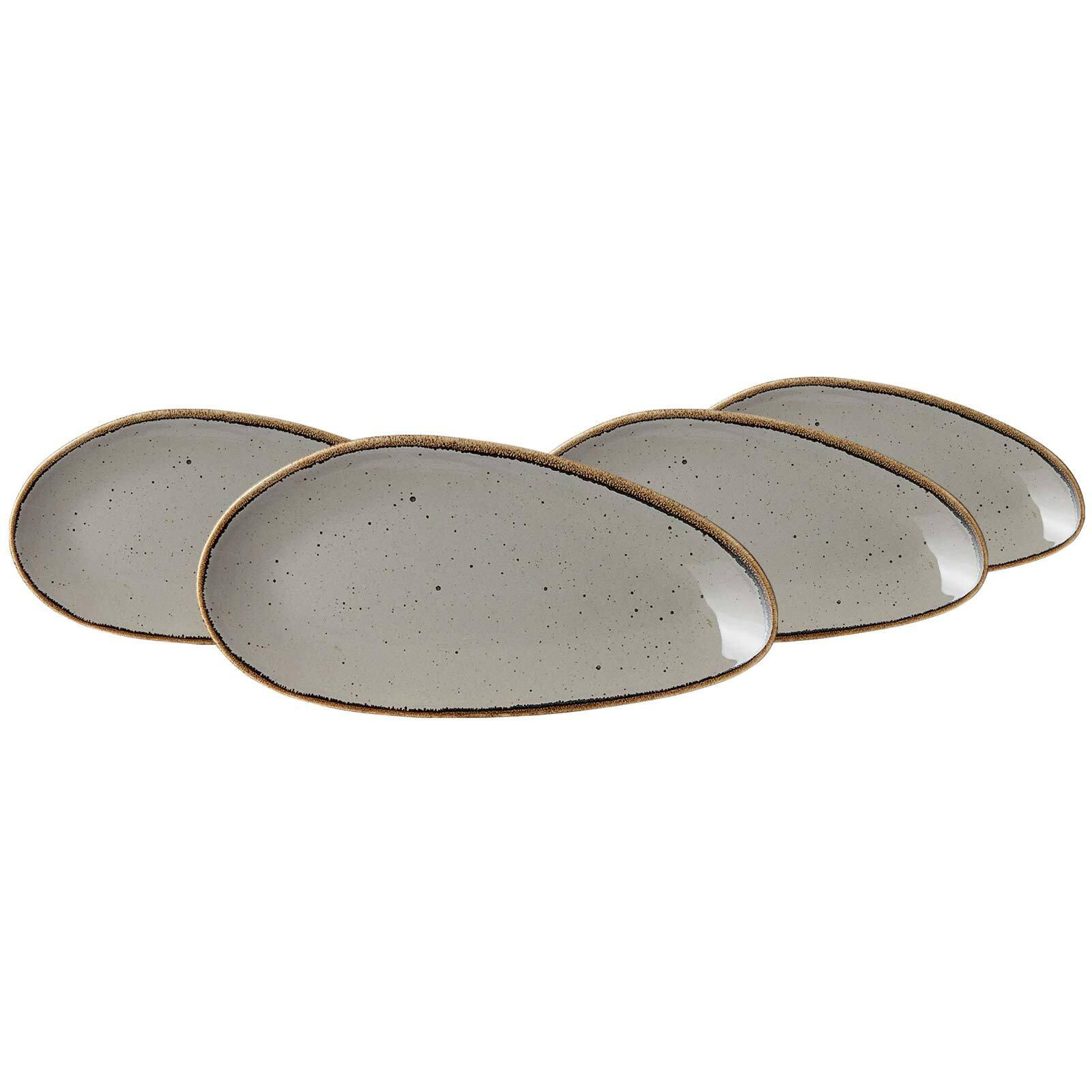 SERVIERPLATTEN Taste taupe 25,5 x 12,5 cm 4er Set - Taupe, Keramik (12.5/2/25.5cm) - Ritzenhoff Breker
