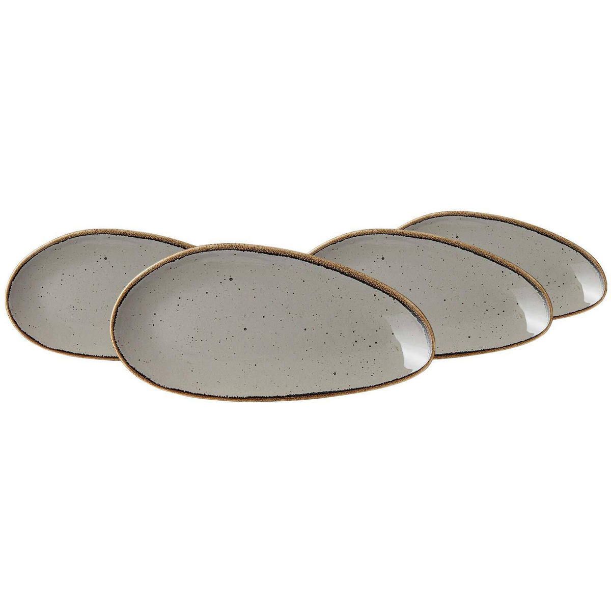 SERVIERPLATTEN Taste taupe 25,5 x 12,5 cm 4er Set - Taupe, Keramik (12.5/2/25.5cm) - Ritzenhoff Breker