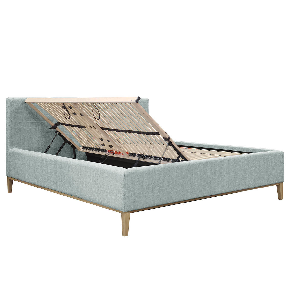 POLSTERBETT - Blaugrau, Textil (160/200cm) - home24