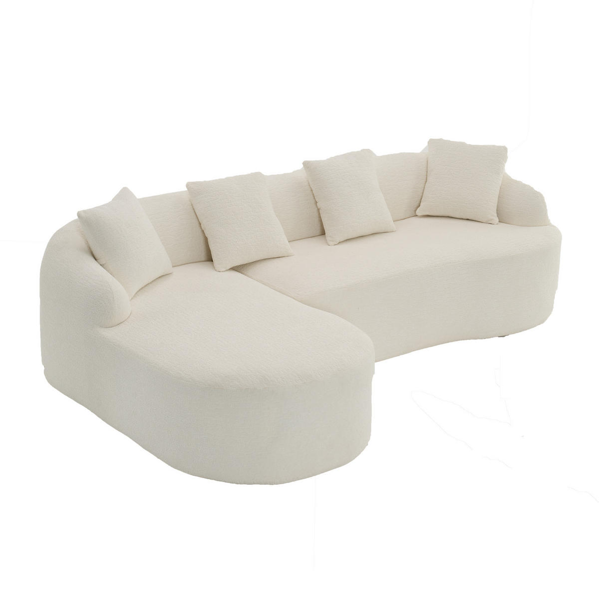 ECKSOFA 243/150/67 cm Weiß Chenille - Weiß, Textil (243/150cm) - Oxeza
