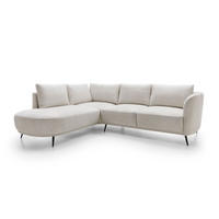 ECKSOFA ALPI Creme Chenille mit Schlaffunktion - Creme, Holz (262/220cm) - MASSENO