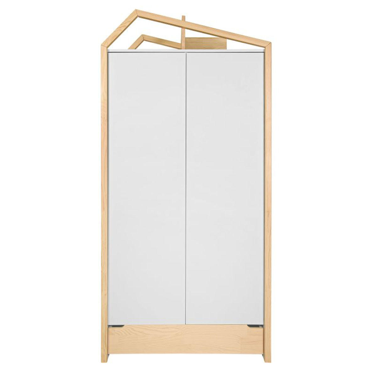 SKŘÍŇ 2DVEŘOVÁ Juliette Bílá a dřevo - bílá, kompozitní dřevo (100/210/56cm) - Petits-meubles