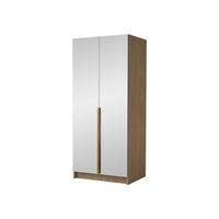 KLEIDERSCHRANK Bono III - Eichefarben/Goldfarben, Holzwerkstoff/Metall (100/215/58cm) - MIRJAN24
