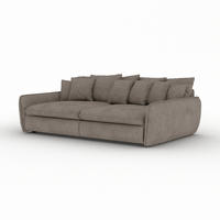 BIGSOFA Hereford Cord Taupe inkl. 11 Kissen 234/131/61 cm - Taupe, Kunststoff/Textil (234/61/131cm) - foamnova