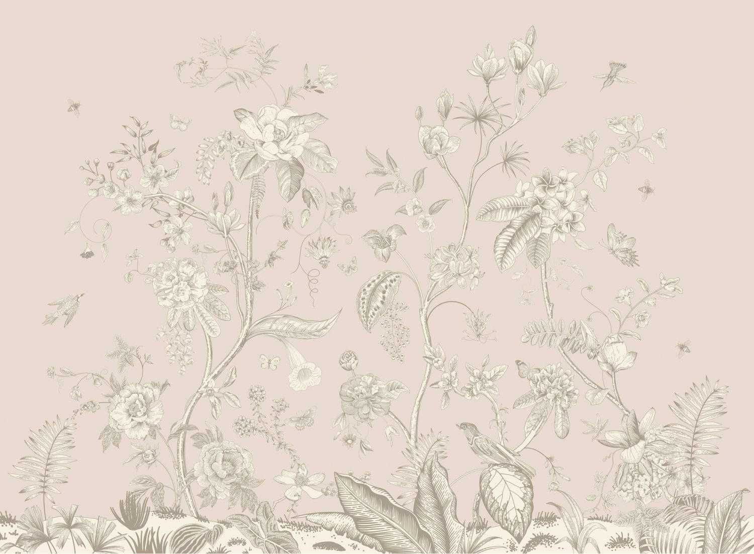 FOTOTAPETE Blumenmuster 270 x 375 cm - Beige, Papier (270/375cm) - Sanders & Sanders