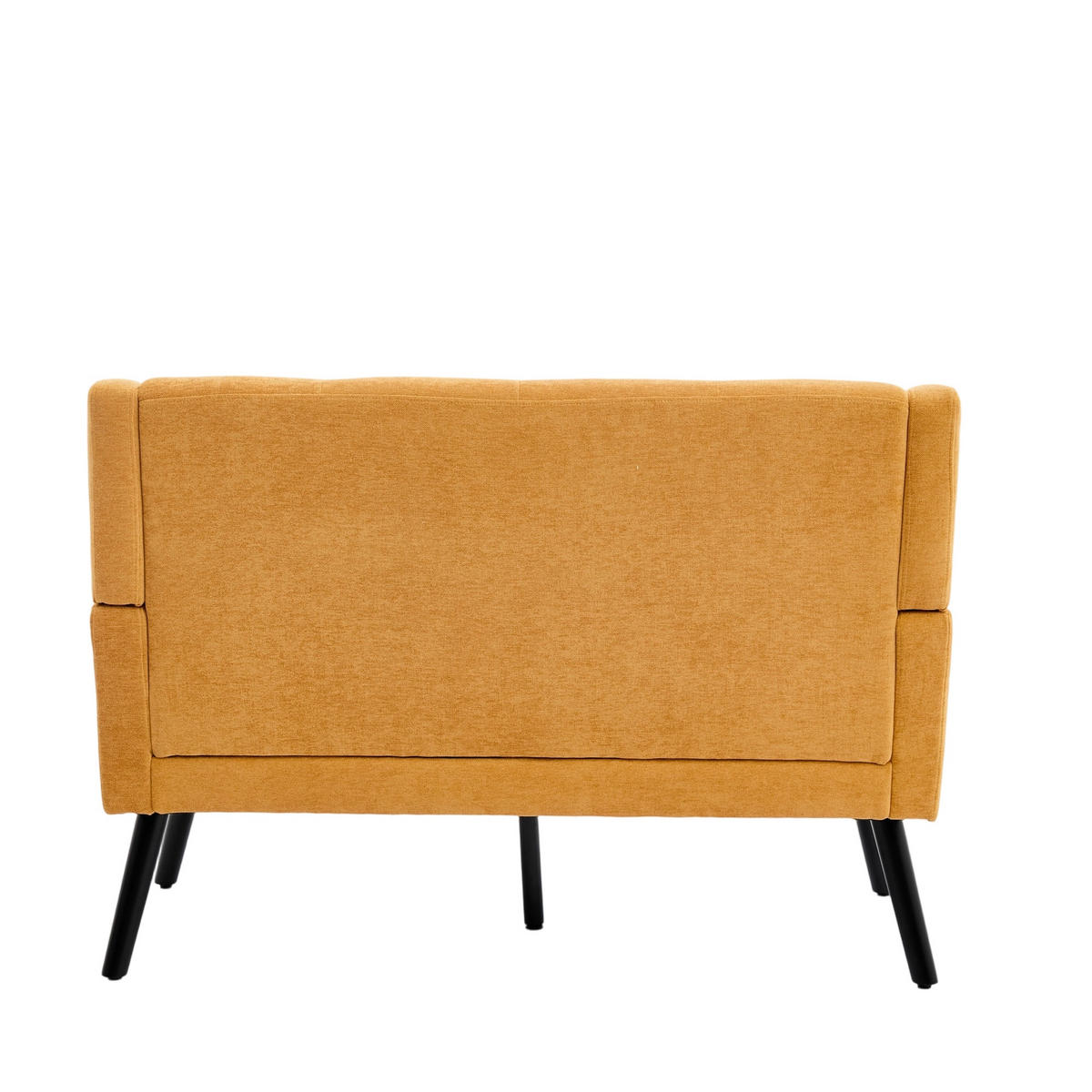 SITZBANK 2-Sitzer Leinenbezug mit Tufting, Massivholzbeinen 119/75/88 cm Gelb - Gelb, Textil (75/88/119cm) - Redom