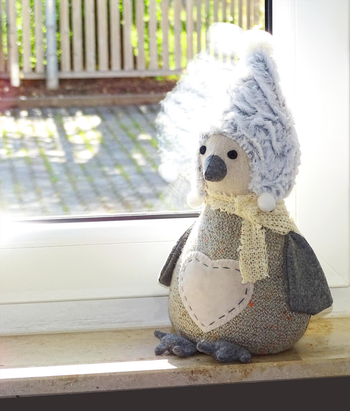 TÜRSTOPPER Pinguin Snowy - Grau, Textil (14/8cm) - Lashuma