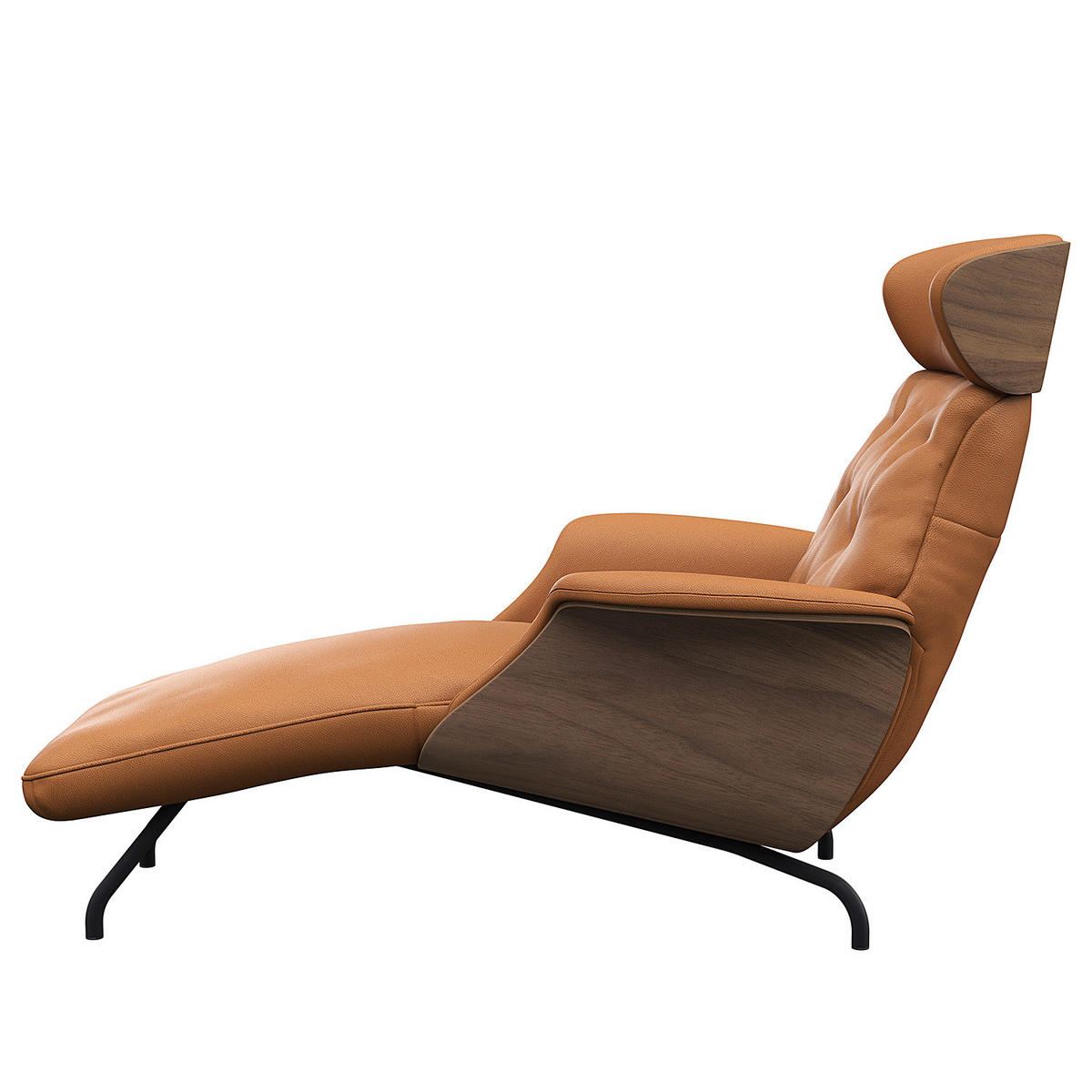 RELAXLIEGE - Echtleder - Cognac/Schwarz, Leder/Metall (83/103/147cm) - home24