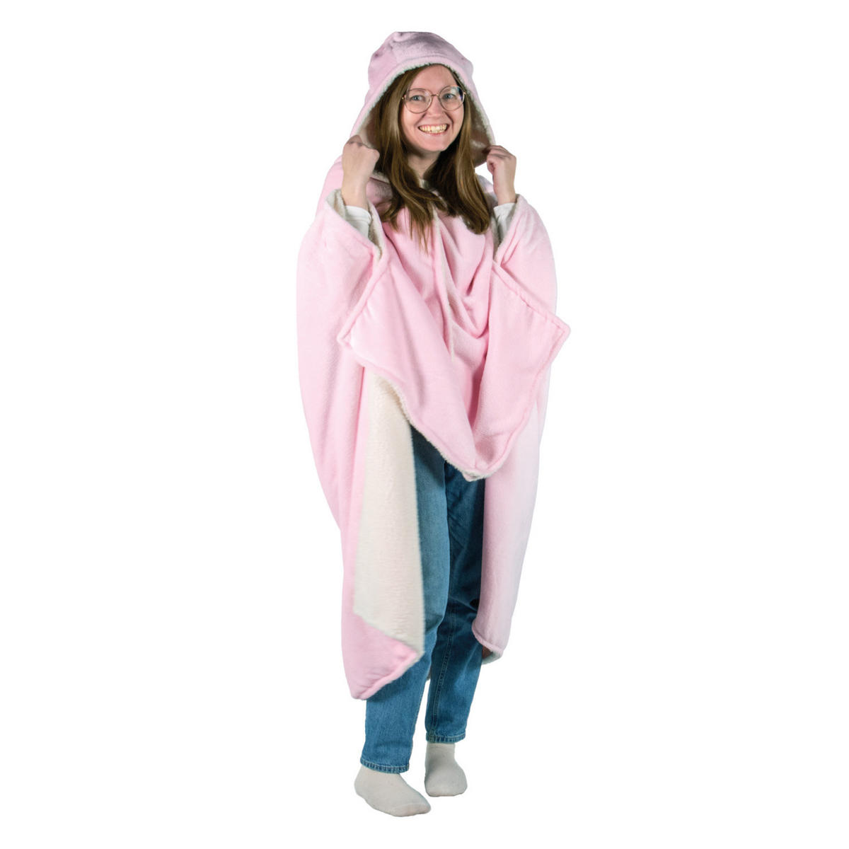 STUHLKUSCHELDECKE Velour/Sherpa Rosa - Pink, Textil (135/155cm) - Arozzi
