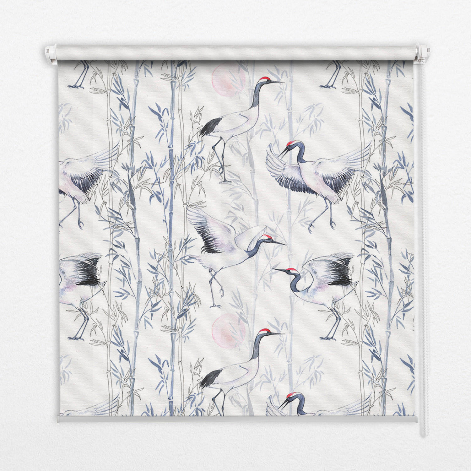 INNENROLLO - Fensterrollo - Rollo - 70x140 cm - Reiher und Bäume - Weiß, Kunststoff (70/140/0.5cm) - TULUP