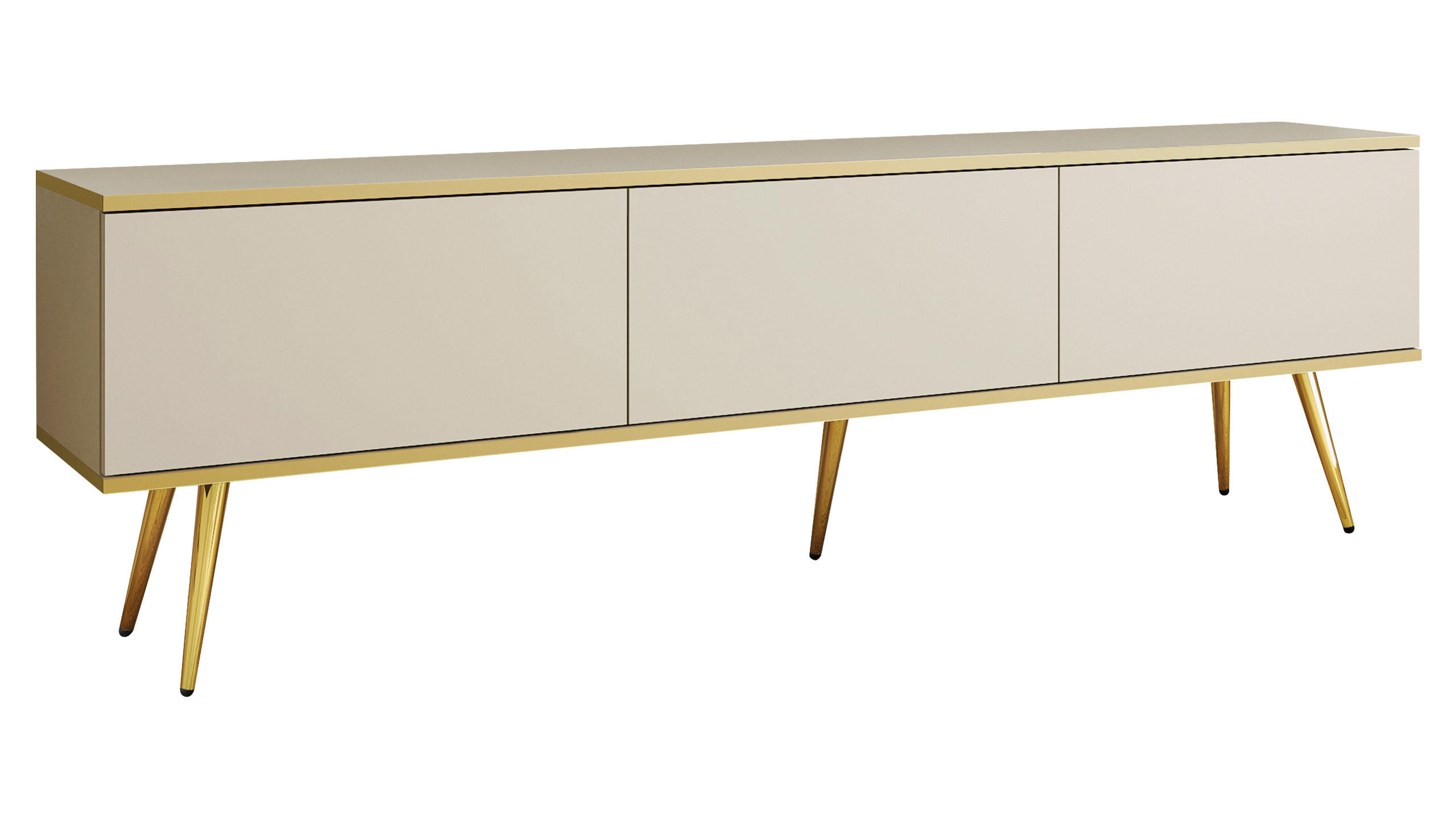 TV-LOWBOARD Oro I mit Füße - Goldfarben/Naturfarben, Holzwerkstoff/Metall (175/53/32cm) - MIRJAN24