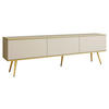 TV-LOWBOARD Oro I mit Füße - Goldfarben/Naturfarben, Holzwerkstoff/Metall (175/53/32cm) - MIRJAN24