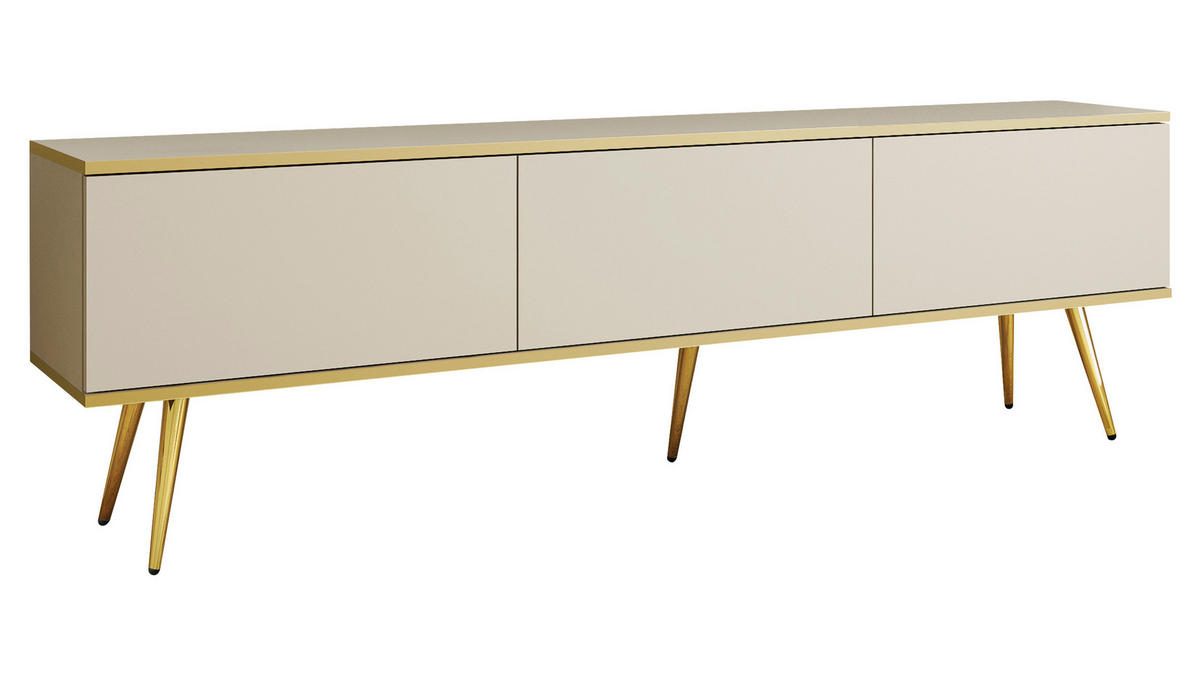 TV-LOWBOARD Oro I mit Füße - Goldfarben/Naturfarben, Holzwerkstoff/Metall (175/53/32cm) - MIRJAN24