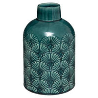 VINTAGE-VASE mit Verzierung 12,5/12,5/21 cm - Blau, Keramik (21cm) - Atmosphera Createur d´interieur