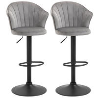 BARHOCKER 2er-Set höhenverstellbar drehbar Grau 54 x 56 x 91-111 cm - Grau, Metall (56/111/54cm) - Meubliv