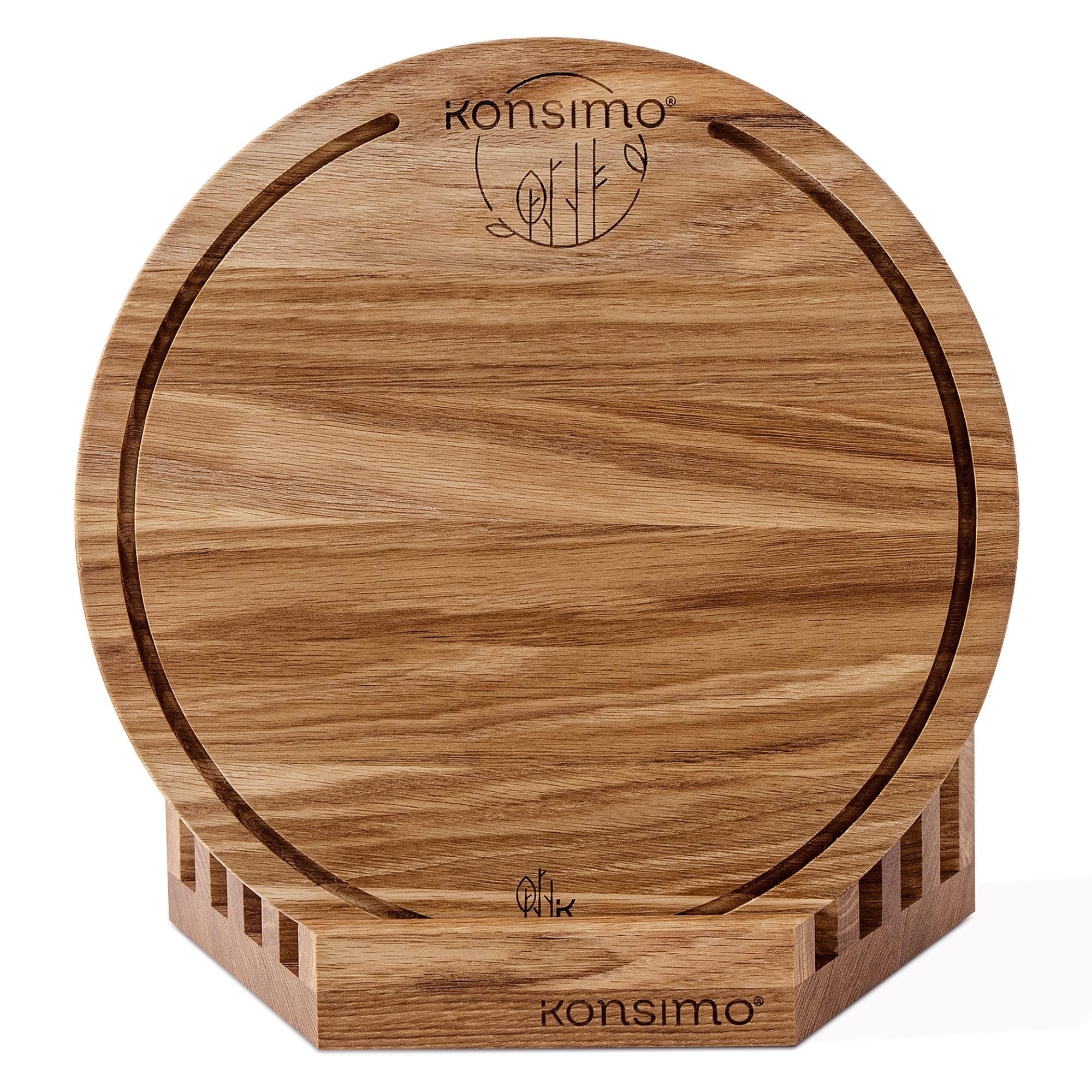 SCHNEIDEBRETT Set mit Halter Hemero 4tlg - Eichefarben, Holz (32/8cm) - KONSIMO®