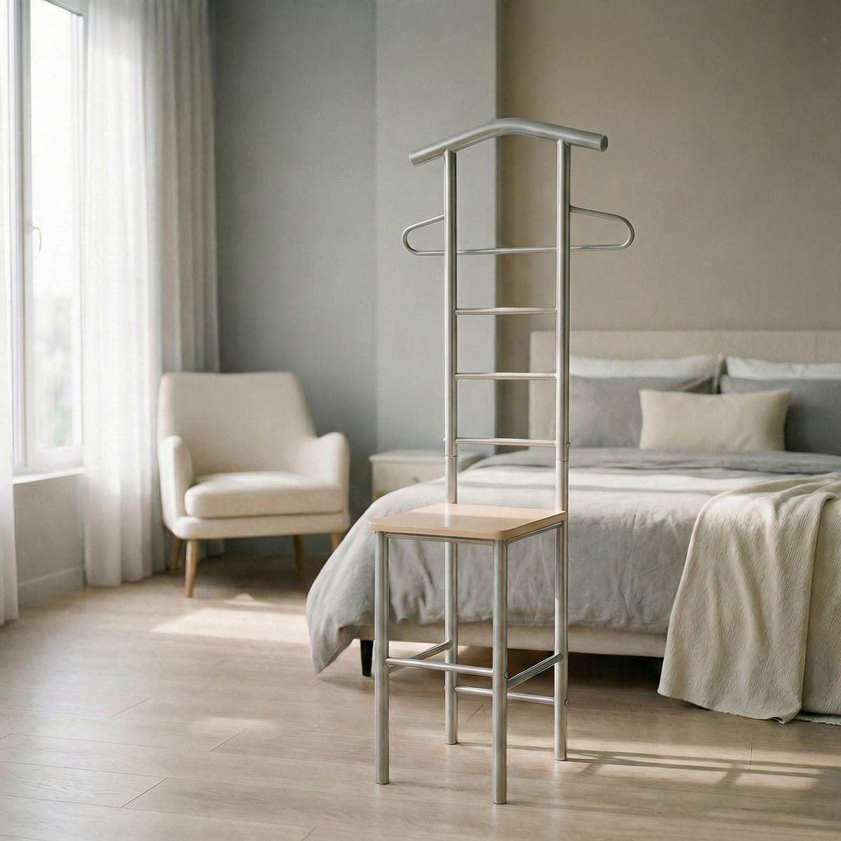 HERRENDIENER JIVO - Sonoma Eiche, Metall (53/121/47cm) - CARO-Möbel