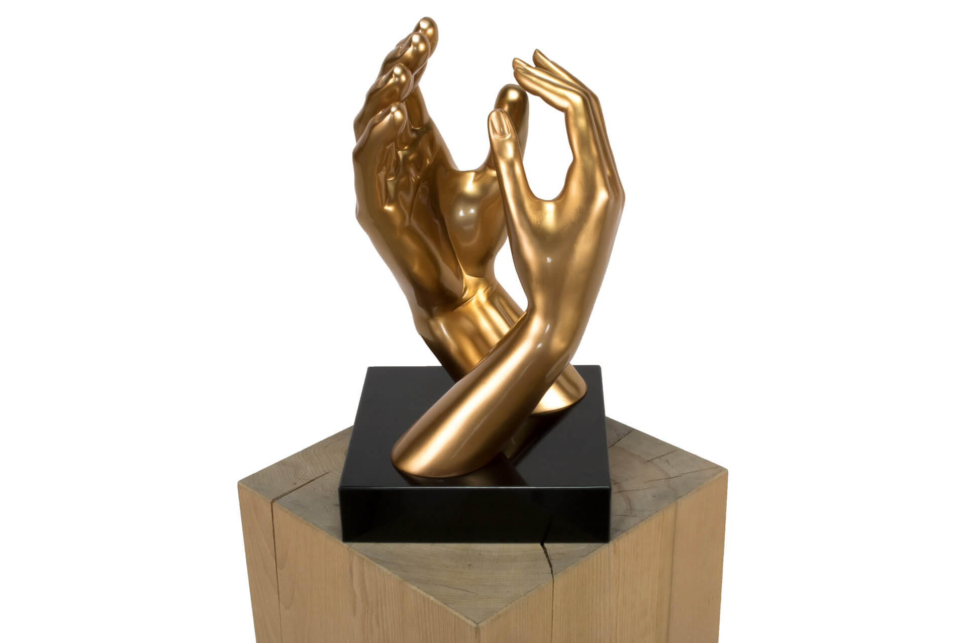 SKULPTUR Gold 21/41 cm - Goldfarben, Stein (4.85/41/21cm) - KUNSTLOFT