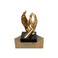 SKULPTUR Gold 21/41 cm - Goldfarben, Stein (4.85/41/21cm) - KUNSTLOFT