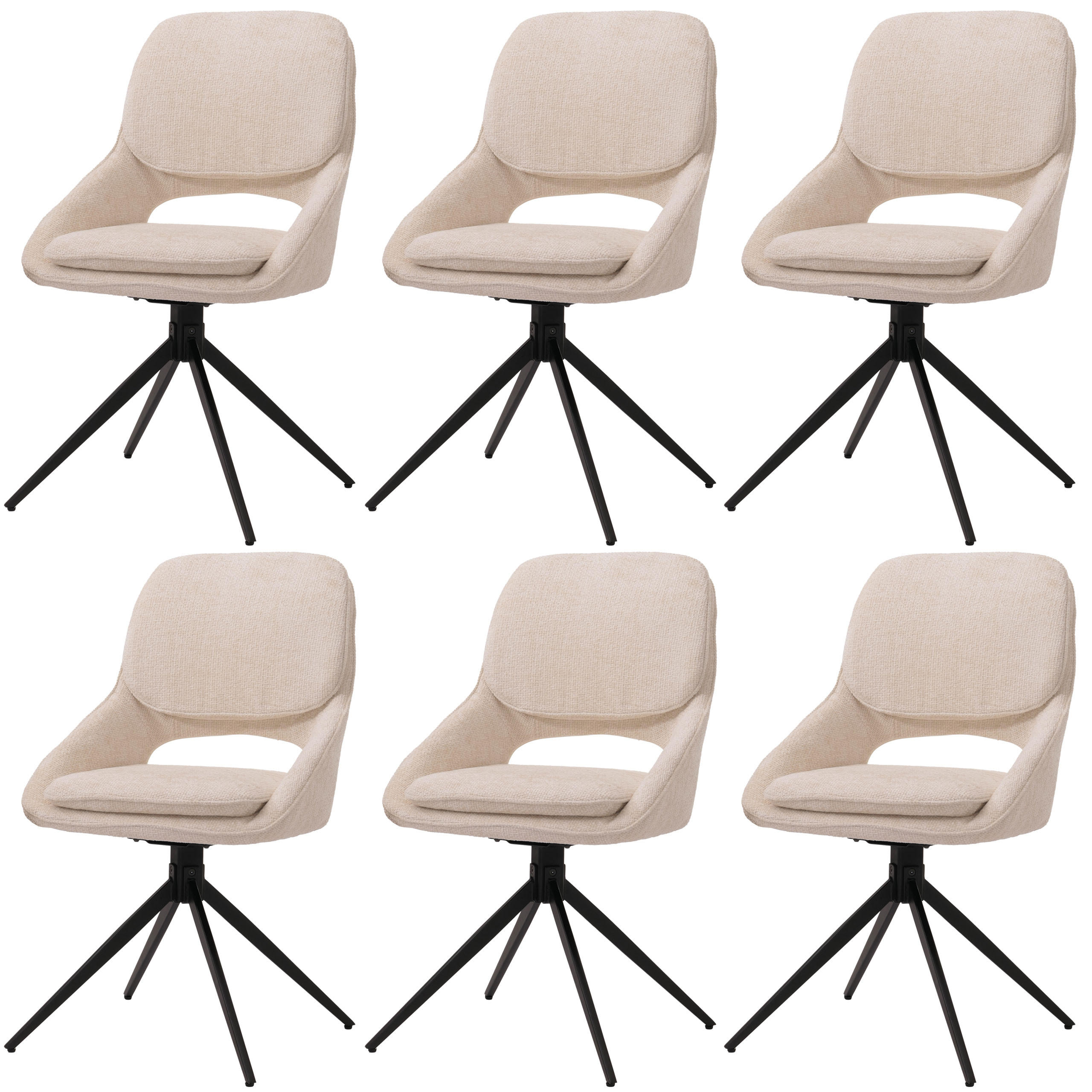 ESSZIMMERSTUHL Beige 6er-Set - Beige, Textil (55/87/55cm) - MCW