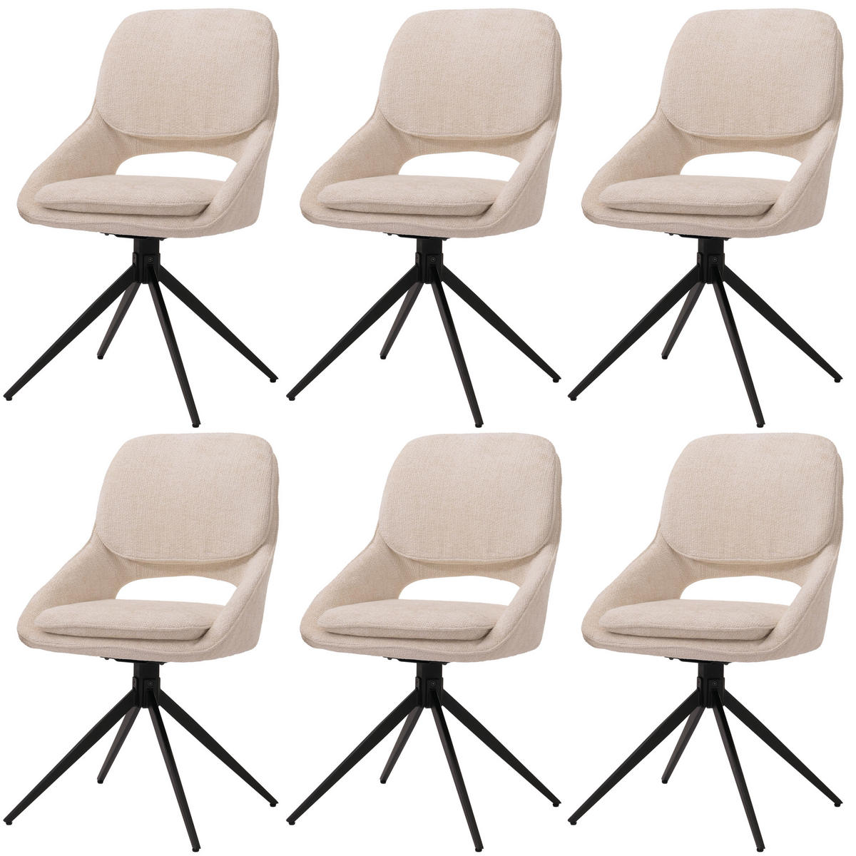 ESSZIMMERSTUHL Beige 6er-Set - Beige, Textil (55/87/55cm) - MCW