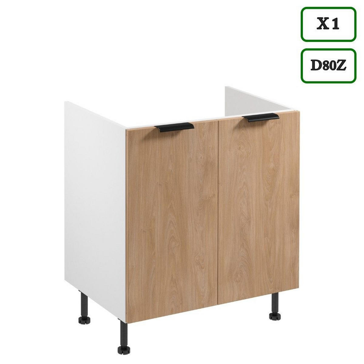 KÜCHENZEILE 400 cm –Sorento K73-M400 - in Sonoma Eiche / Weiß - Schwarz/Weiß, Holz/Metall (400/247/58cm)