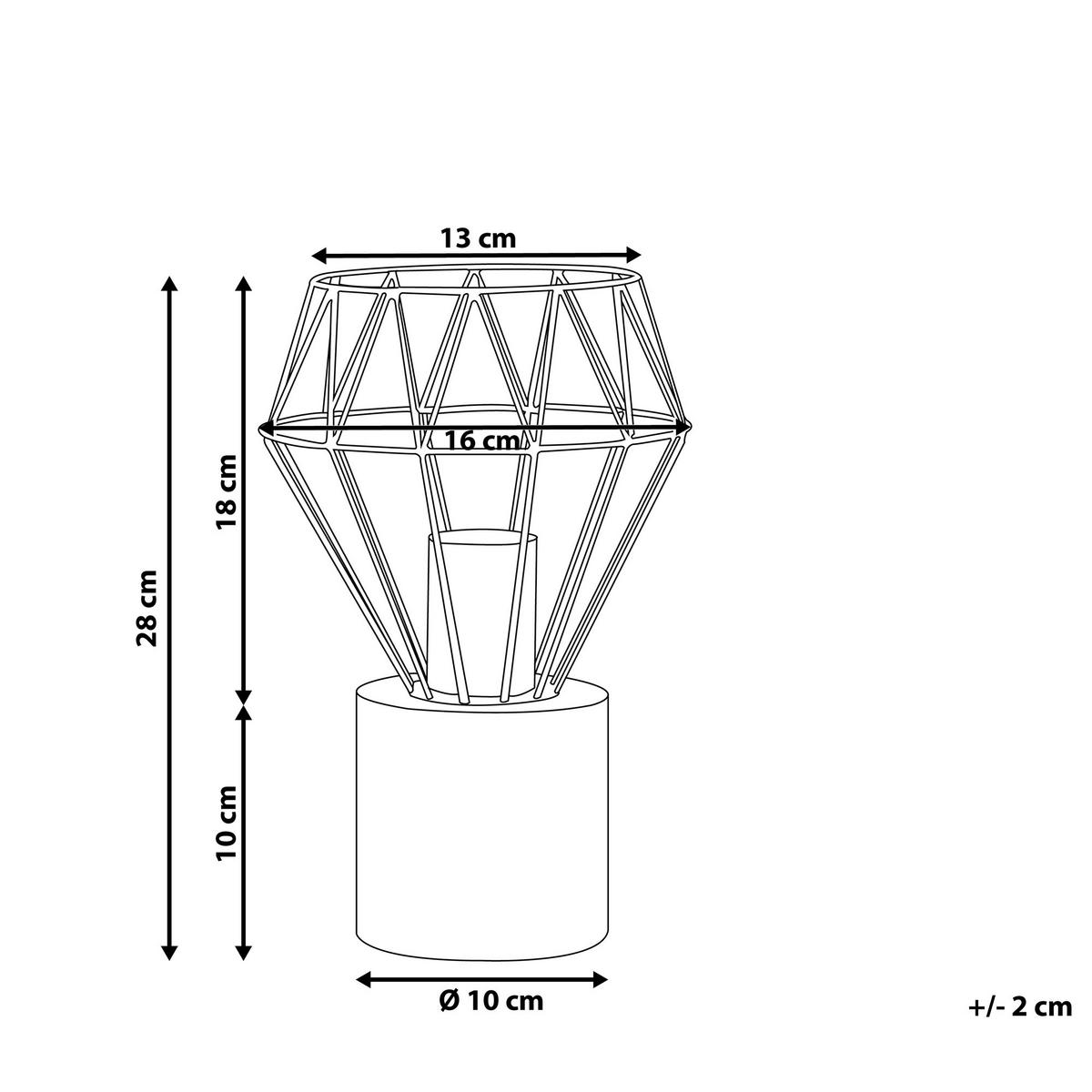 TISCHLAMPE Mooni 17/17/28 cm - Messingfarben, Metall (17/17/28cm) - Beliani