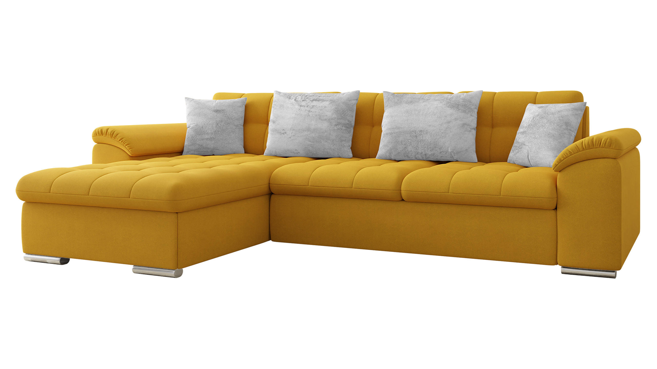 ECKSOFA Diana Premium, Seite: Links - Gelb, Holz/Textil (280/160cm) - MIRJAN24