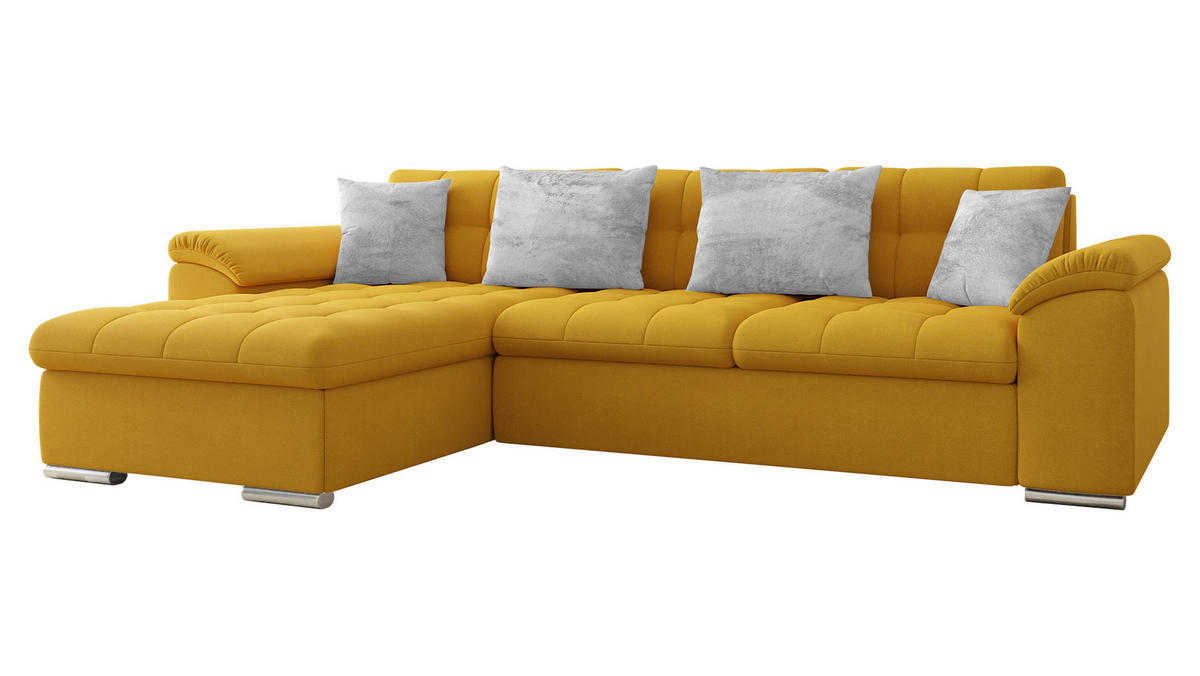 ECKSOFA Diana Premium, Seite: Links - Gelb, Holz/Textil (280/160cm) - MIRJAN24