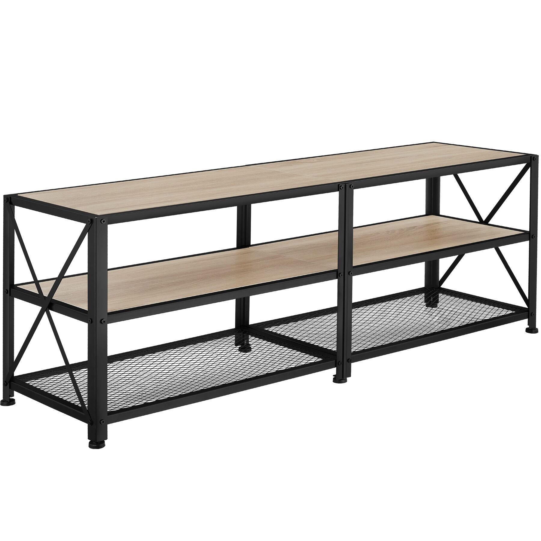 TV-REGAL Indianapolis,161 x 41,5 x 50,5 cm,Industrial Holz hell, Eiche Sonoma - Naturfarben, Holzwerkstoff (41.5/50.5/161cm) - tectake